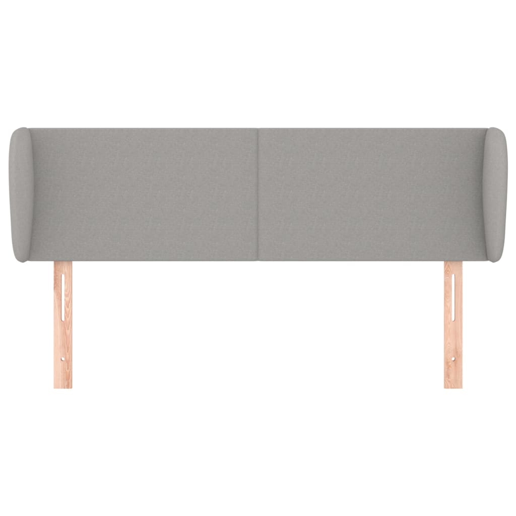 sengegavl med kanter 147x23x78/88cm stof lysegrå