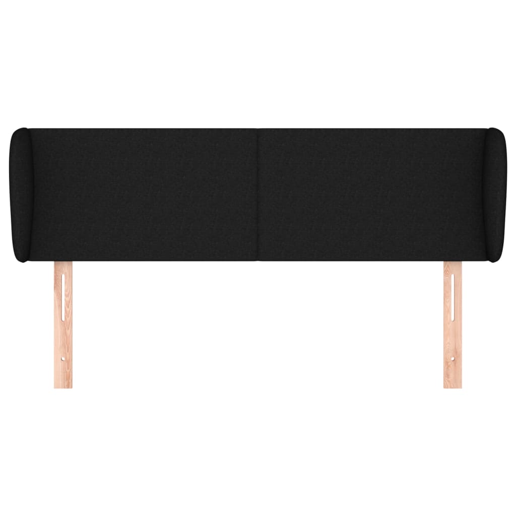 sengegavl med kanter 147x23x78/88 cm stof sort