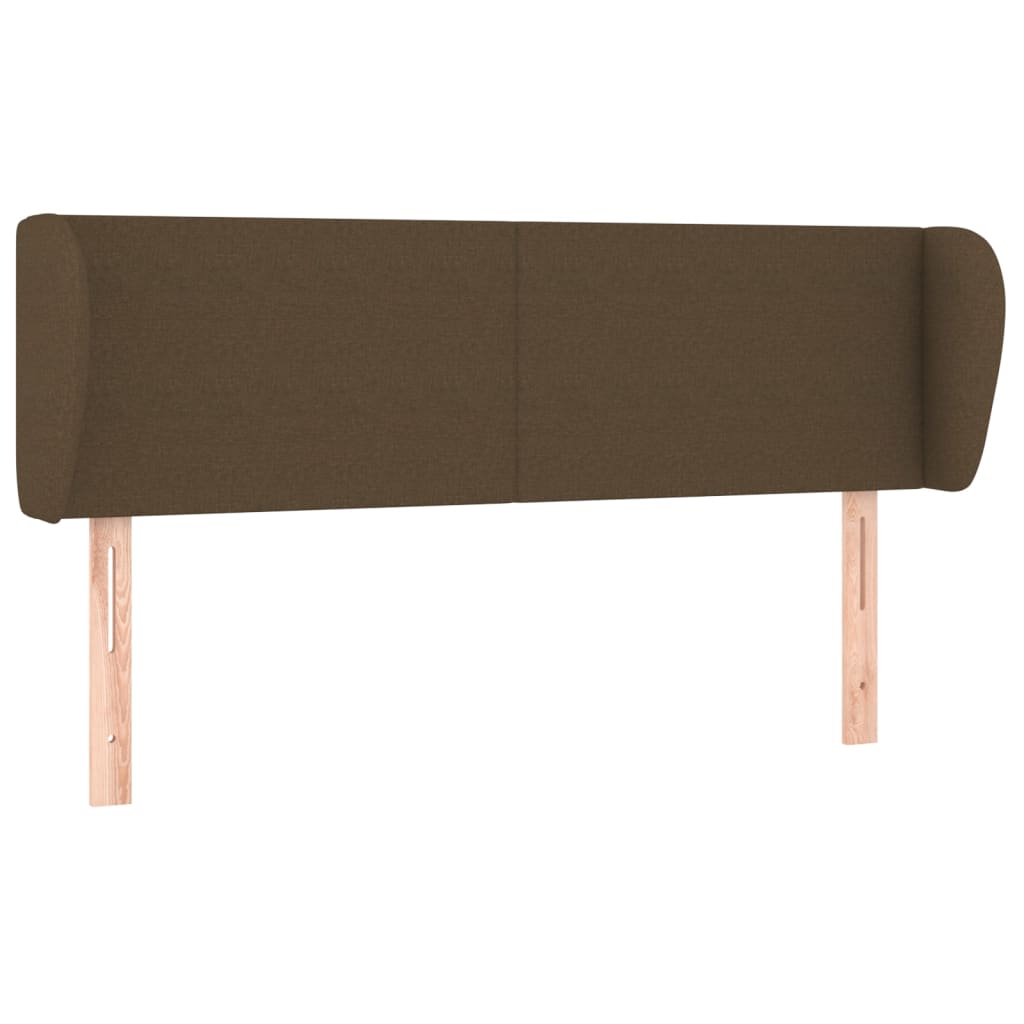 sengegavl med kanter 147x23x78/88 cm stof mørkebrun