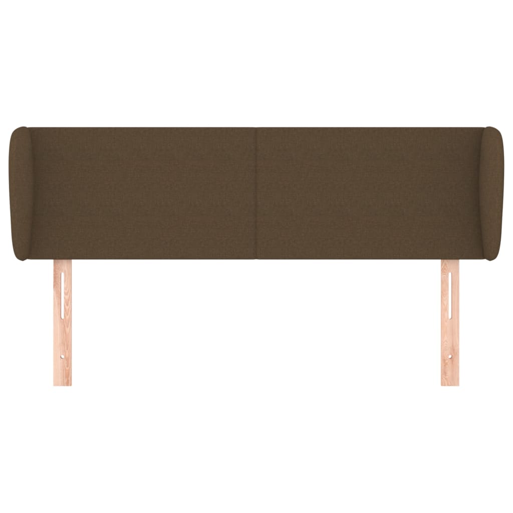 sengegavl med kanter 147x23x78/88 cm stof mørkebrun