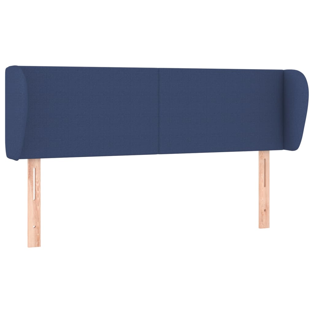 sengegavl med kanter 147x23x78/88 cm stof blå