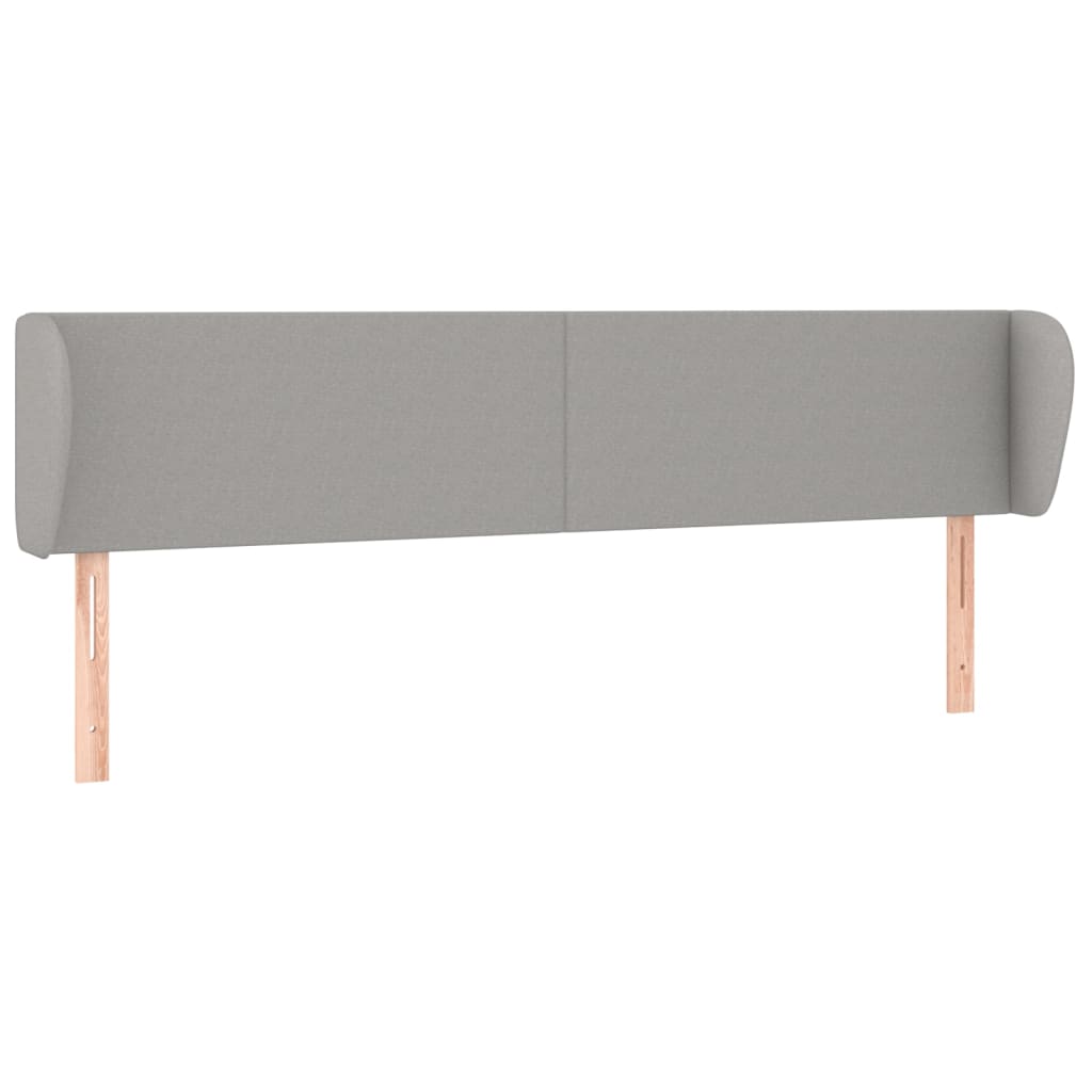 sengegavl med kanter 147x23x78/88cm stof lysegrå