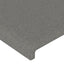 sengegavl med kanter 163x23x78/88 cm stof mørkegrå