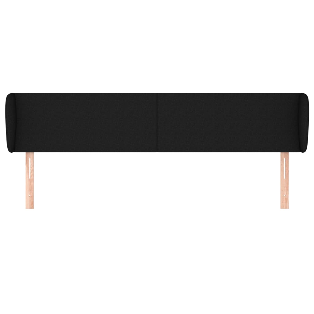 sengegavl med kanter 163x23x78/88 cm stof sort