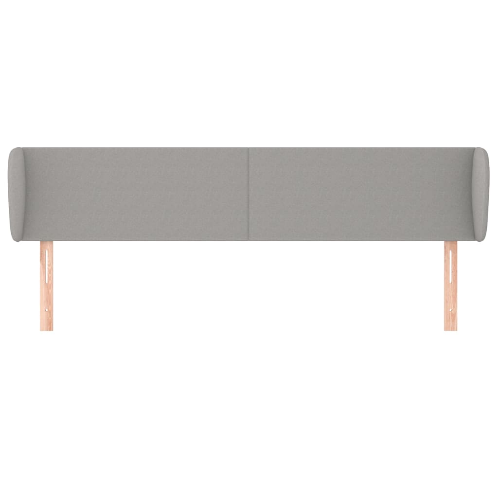 sengegavl med kanter 183x23x78/88cm stof lysegrå