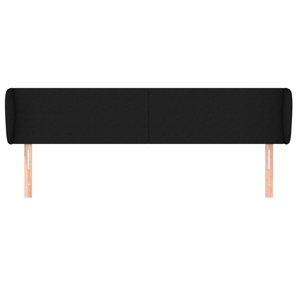 sengegavl med kanter 183x23x78/88 cm stof sort