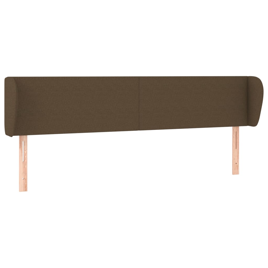 sengegavl med kanter 183x23x78/88 cm stof mørkebrun