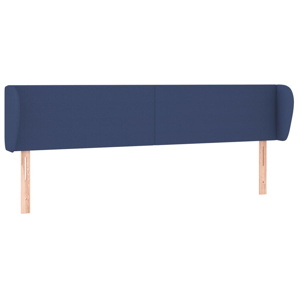 sengegavl med kanter 183x23x78/88 cm stof blå