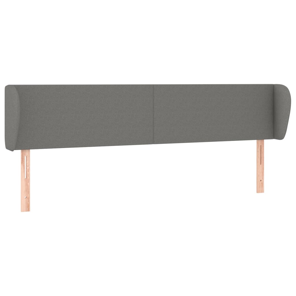 sengegavl med kanter 203x23x78/88 cm stof mørkegrå