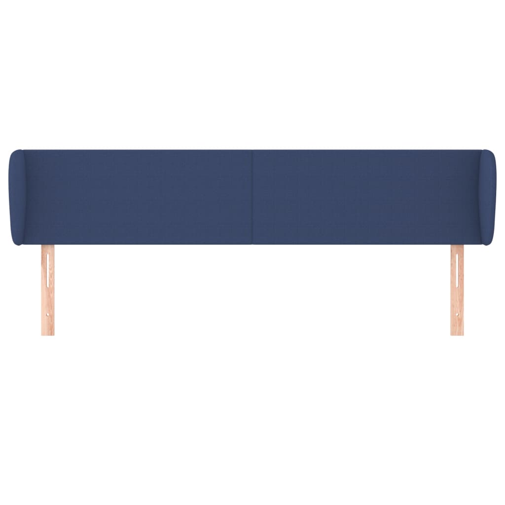 sengegavl med kanter 203x23x78/88 cm stof blå