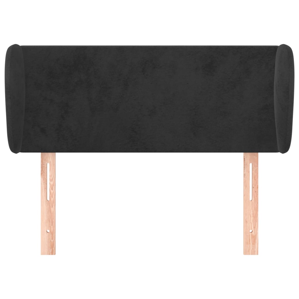 sengegavl med kanter 93x23x78/88 cm fløjl sort