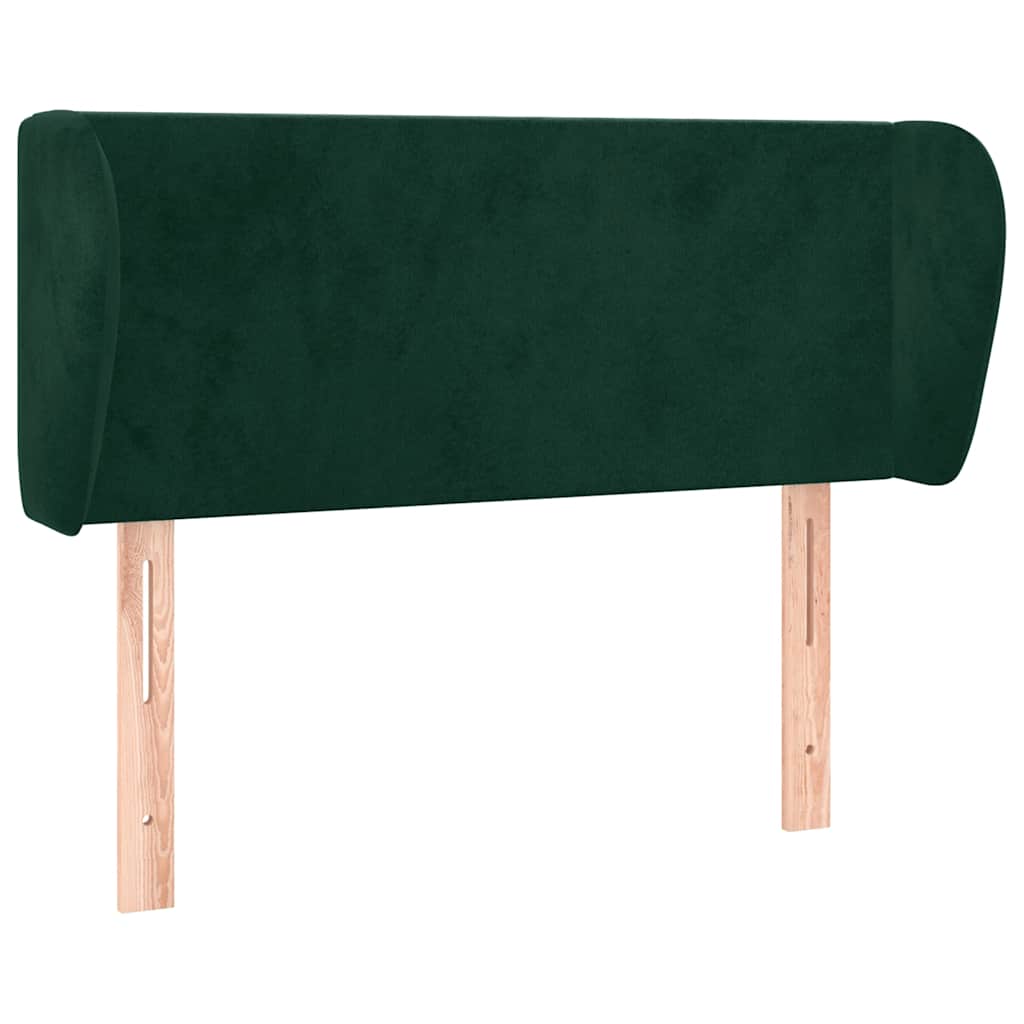 sengegavl med kanter 93x23x78/88 cm fløjl mørkegrøn
