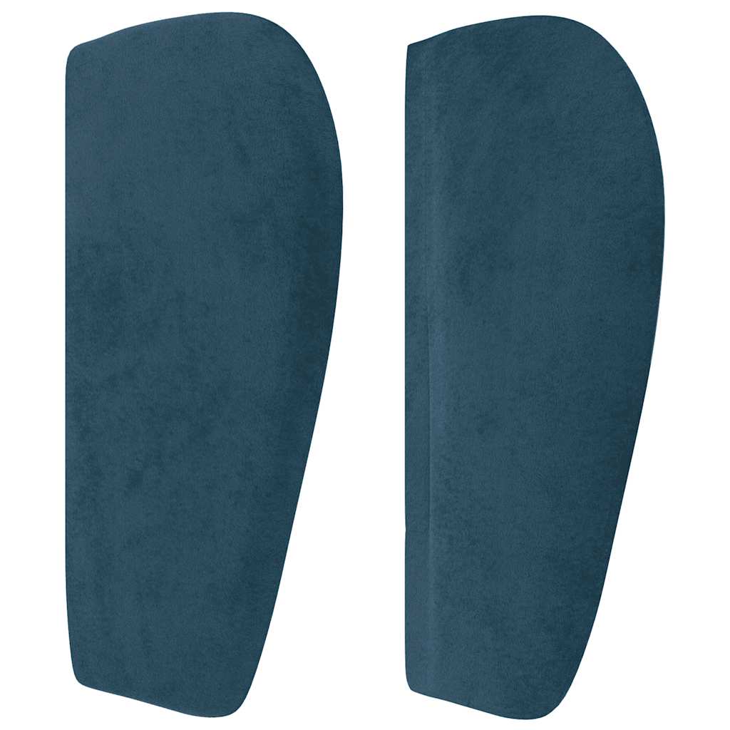 sengegavl med kanter 103x23x78/88 cm fløjl mørkeblå