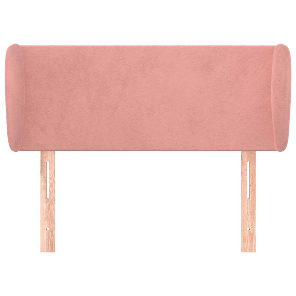 sengegavl med kanter 103x23x78/88 cm fløjl lyserød