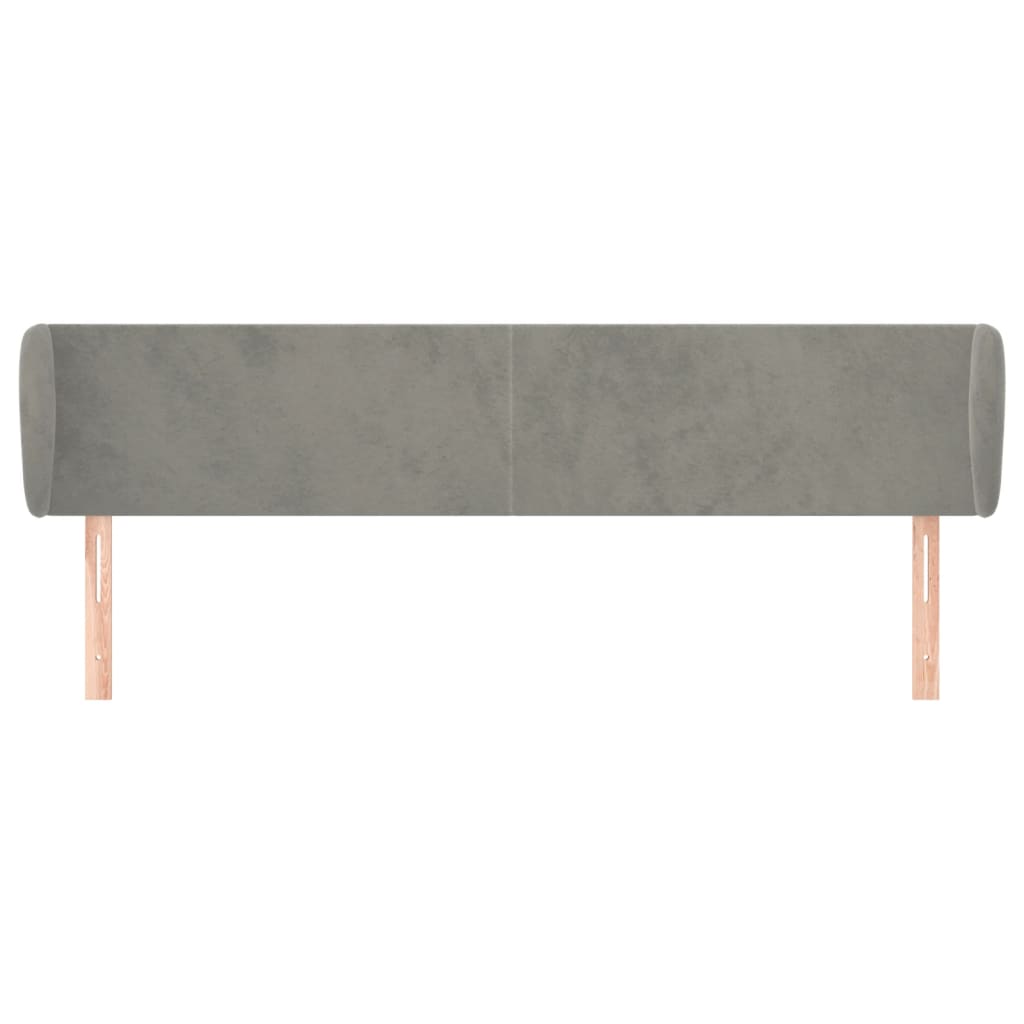 sengegavl med kanter 183x23x78/88cm fløjl lysegrå