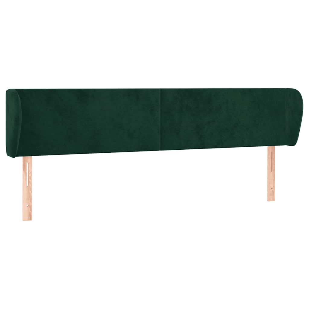 sengegavl med kanter 183x23x78/88 cm fløjl mørkegrøn