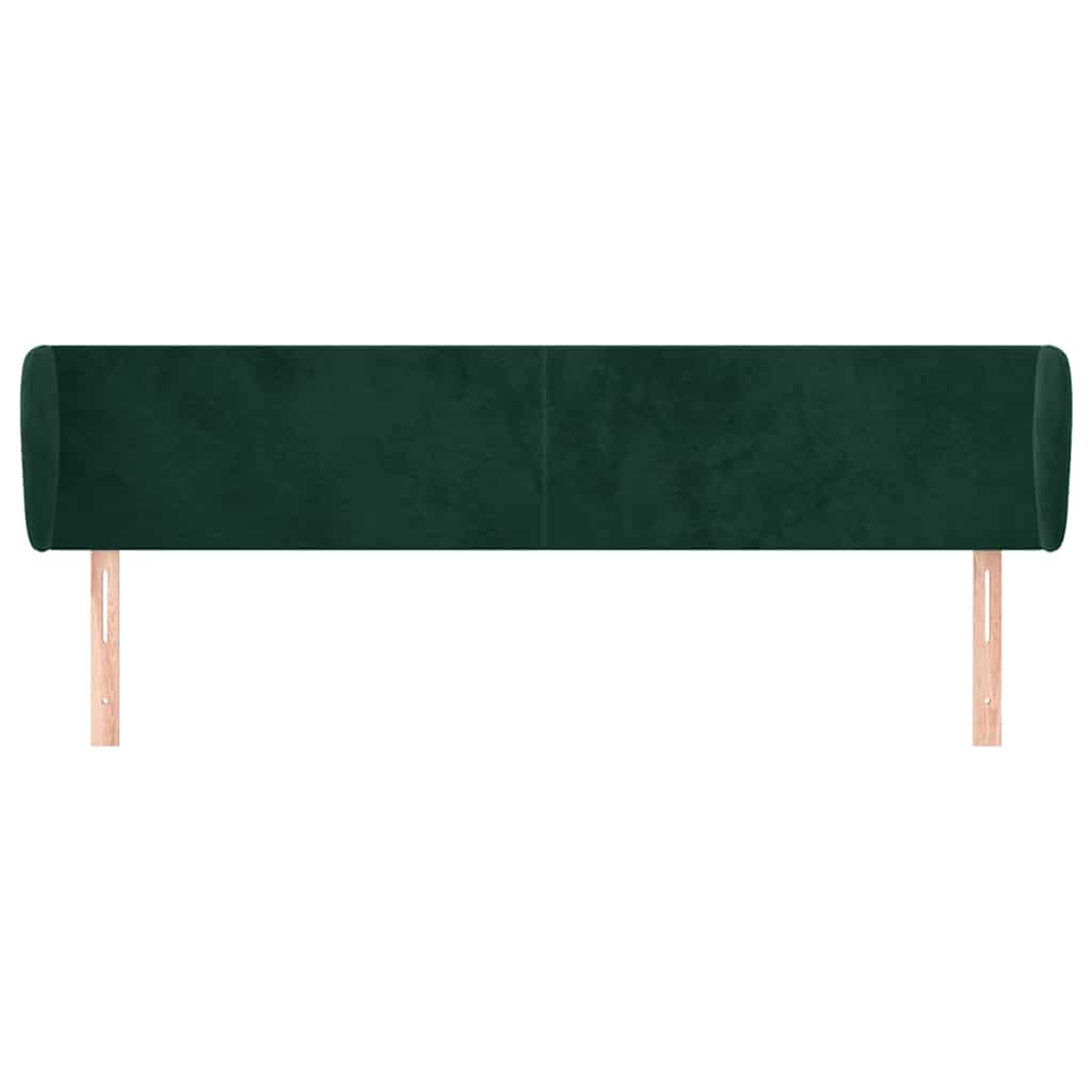 sengegavl med kanter 183x23x78/88 cm fløjl mørkegrøn