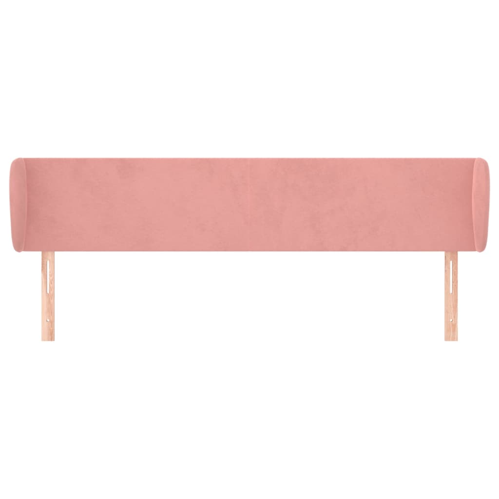 sengegavl med kanter 183x23x78/88 cm fløjl lyserød