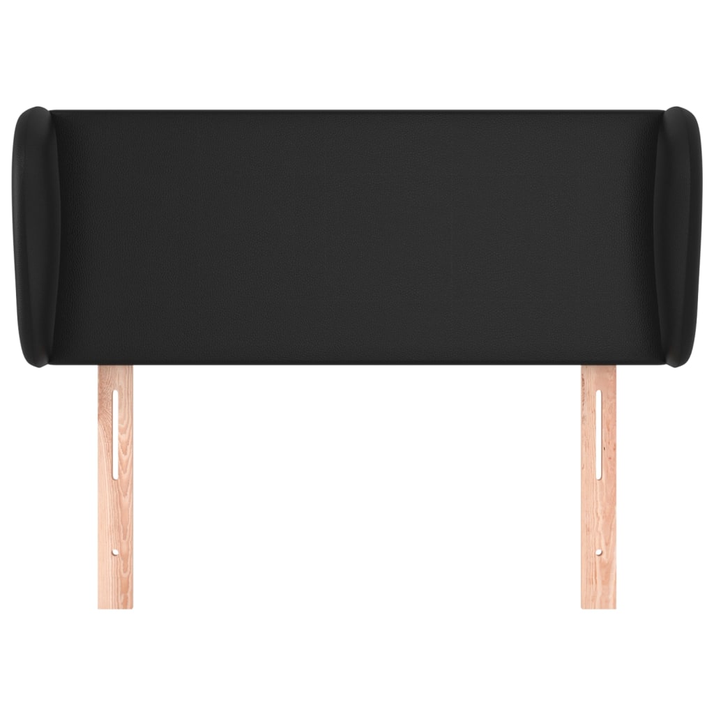 sengegavl med kanter 83x23x78/88 cm kunstlæder sort