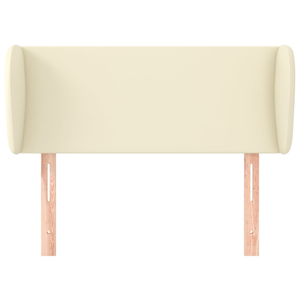 sengegavl med kanter 83x23x78/88 cm kunstlæder cremefarvet
