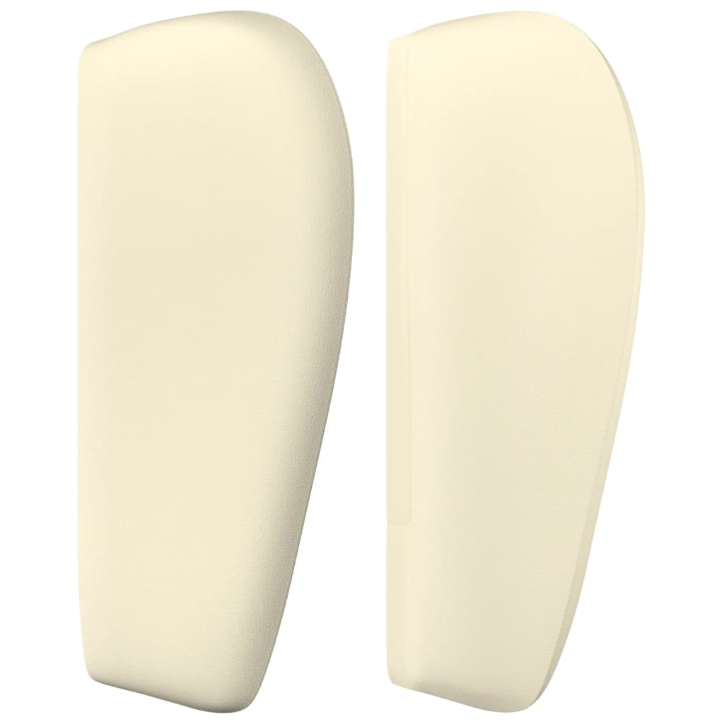 sengegavl med kanter 83x23x78/88 cm kunstlæder cremefarvet