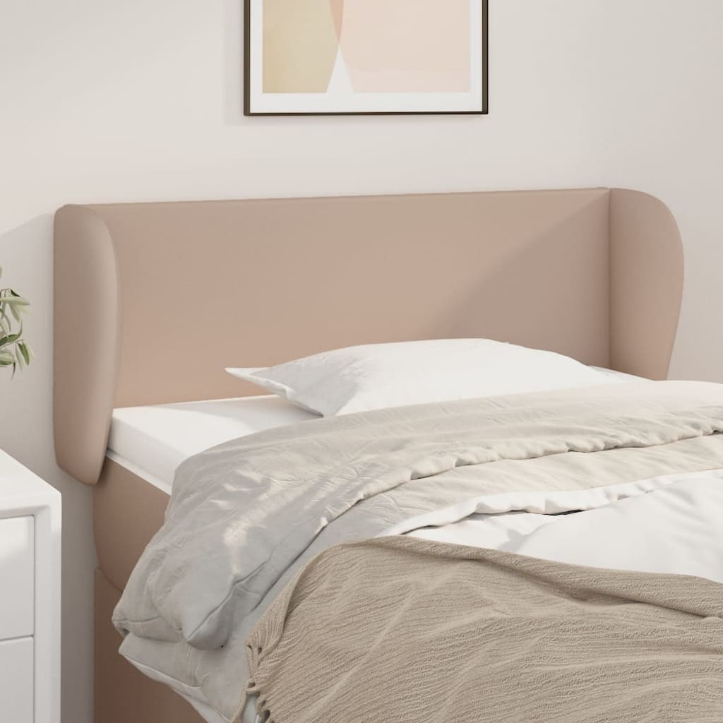 sengegavl med kanter 83x23x78/88 cm kunstlæder cappuccino
