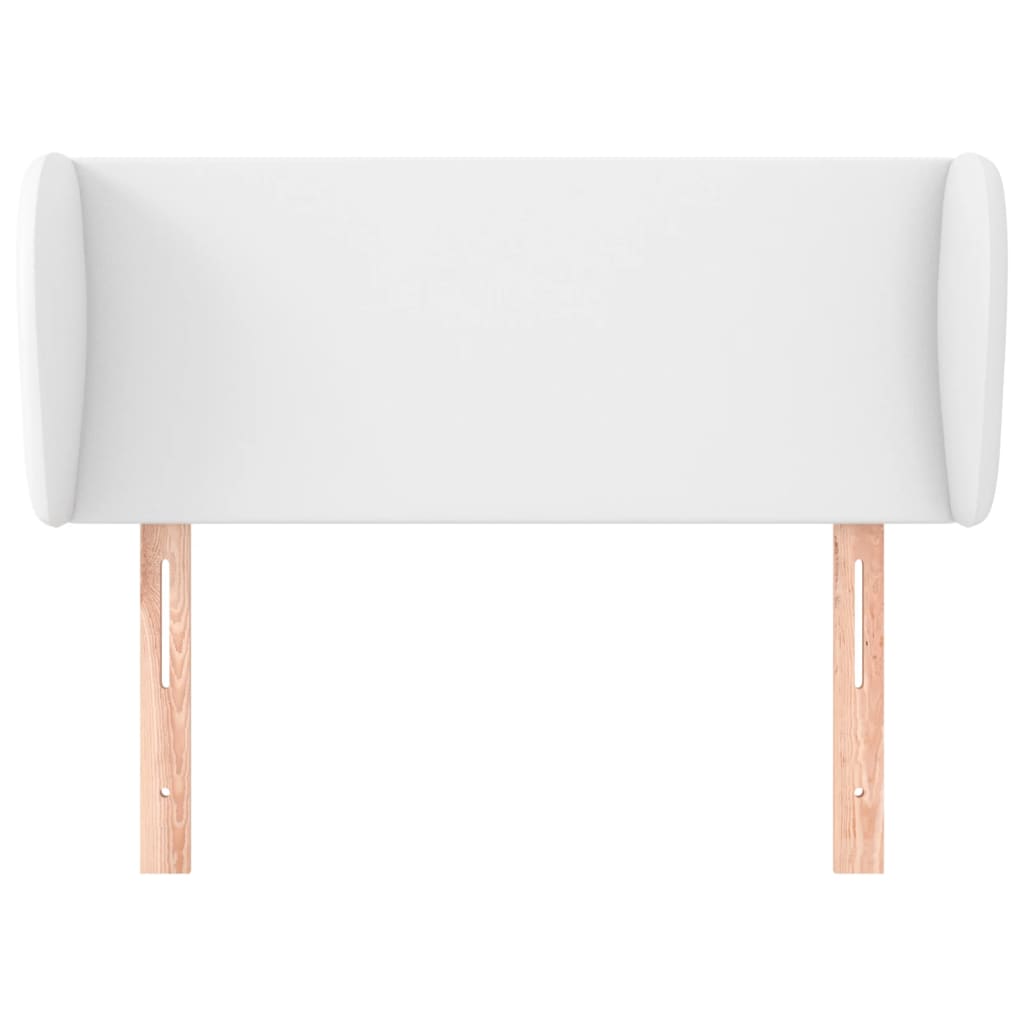 sengegavl med kanter 93x23x78/88 cm kunstlæder hvid