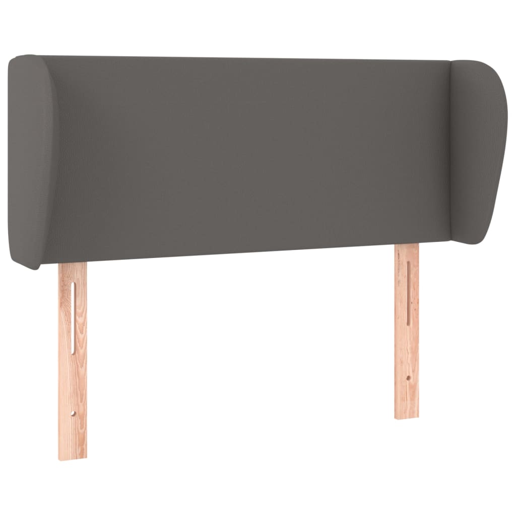 sengegavl med kanter 93x23x78/88 cm kunstlæder grå
