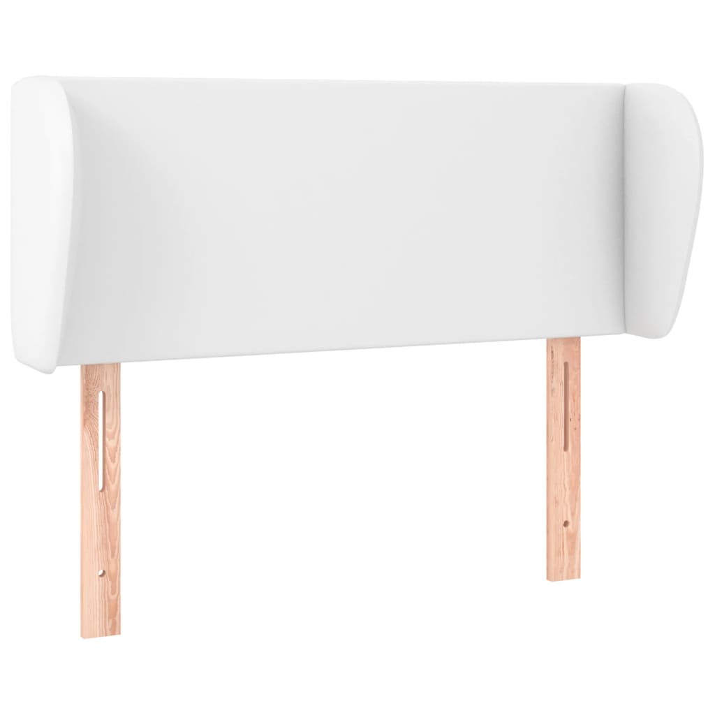 sengegavl med kanter 103x23x78/88 cm kunstlæder hvid