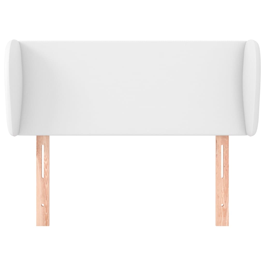 sengegavl med kanter 103x23x78/88 cm kunstlæder hvid