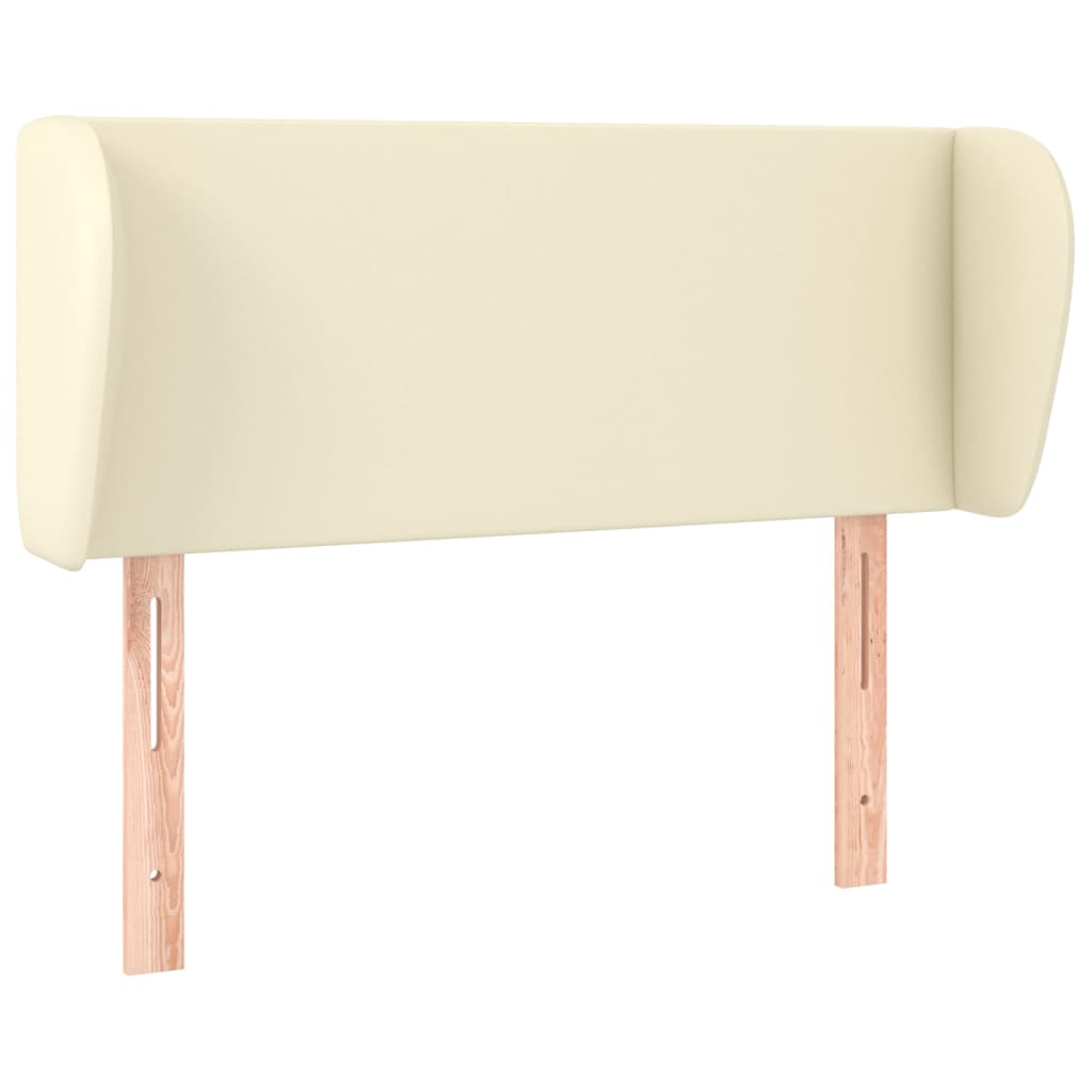 sengegavl med kanter 103x23x78/88 cm kunstlæder cremefarvet