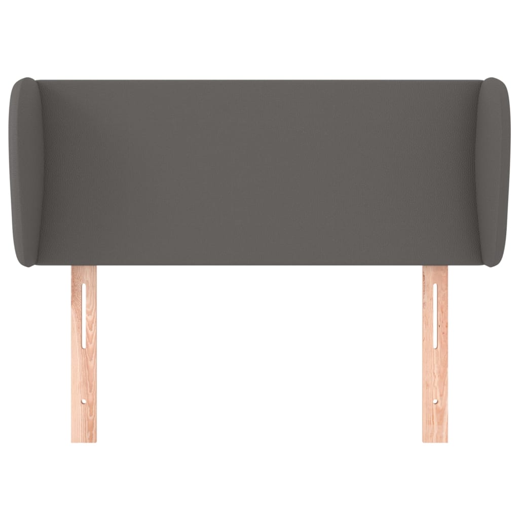 sengegavl med kanter 103x23x78/88 cm kunstlæder grå