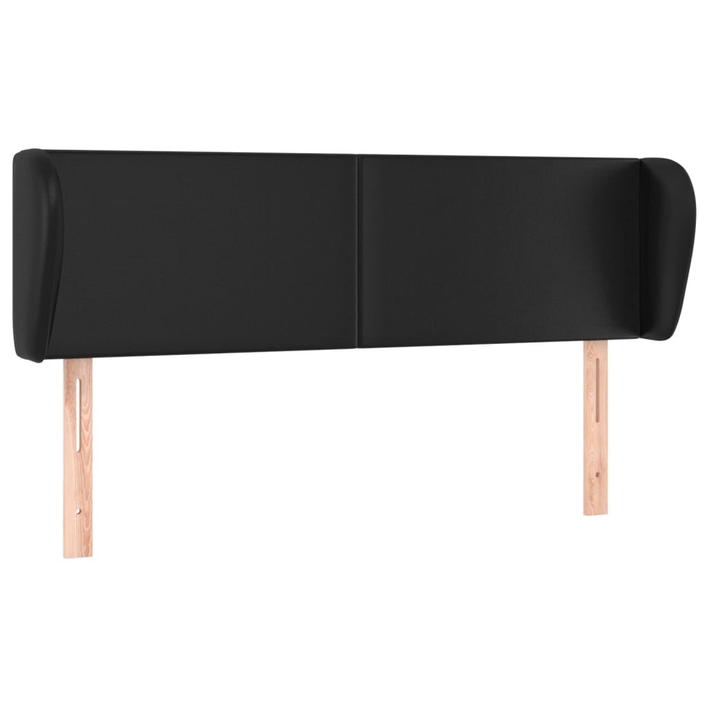 sengegavl med kanter 147x23x78/88 cm kunstlæder sort