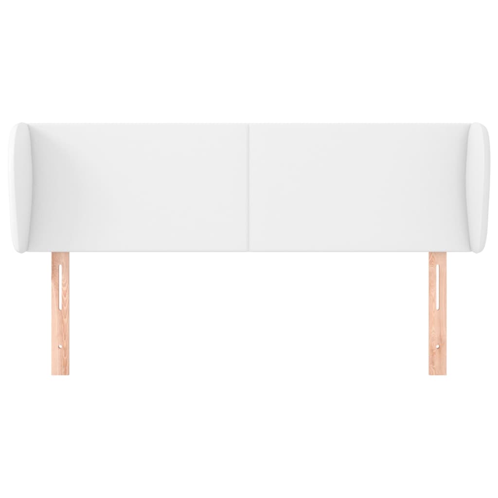 sengegavl med kanter 147x23x78/88 cm kunstlæder hvid