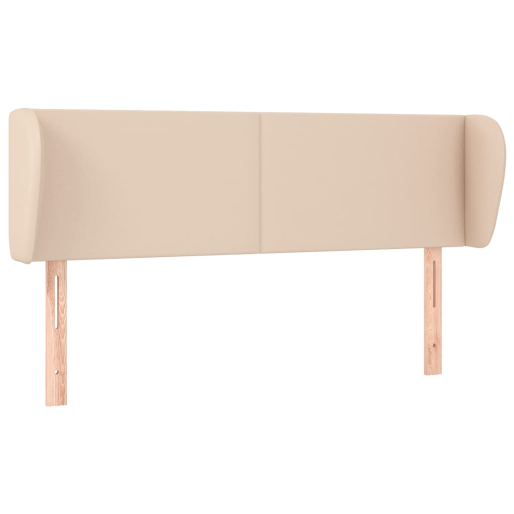 sengegavl med kanter 147x23x78/88 cm kunstlæder cappuccino