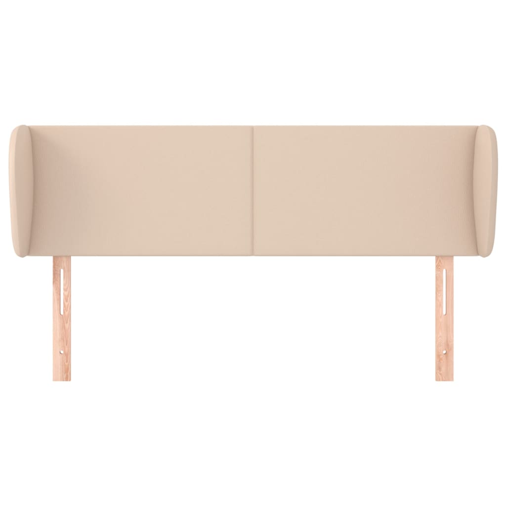 sengegavl med kanter 147x23x78/88 cm kunstlæder cappuccino