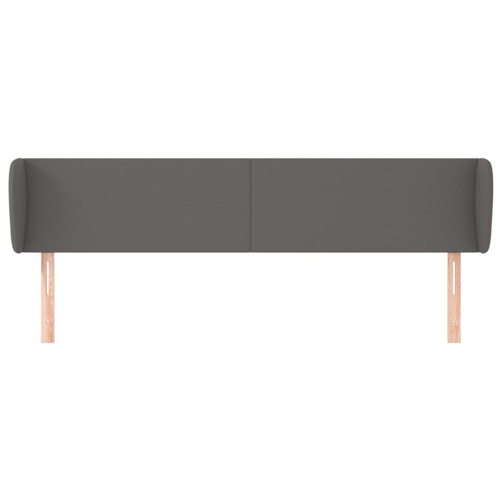 sengegavl med kanter 183x23x78/88 cm kunstlæder grå