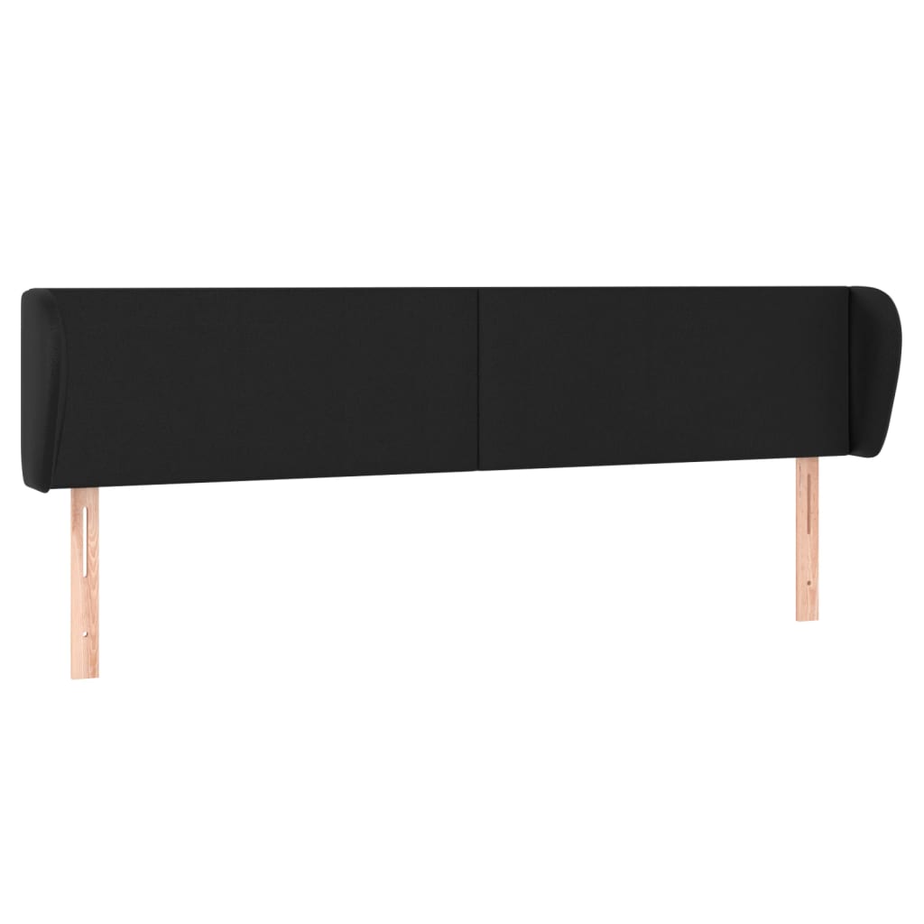 sengegavl med kanter 203x23x78/88 cm kunstlæder sort