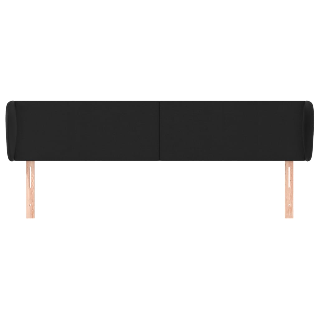 sengegavl med kanter 203x23x78/88 cm kunstlæder sort