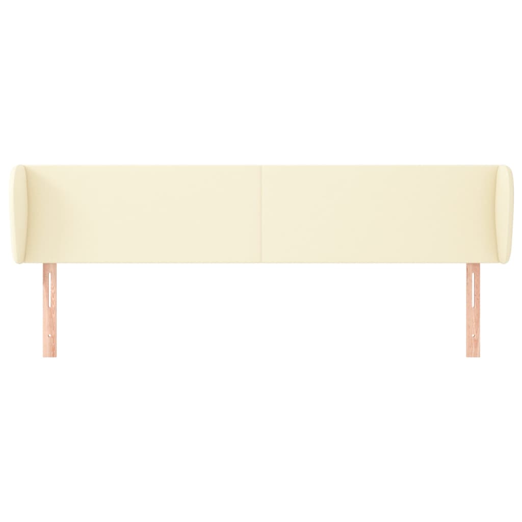 sengegavl med kanter 203x23x78/88 cm kunstlæder cremefarvet