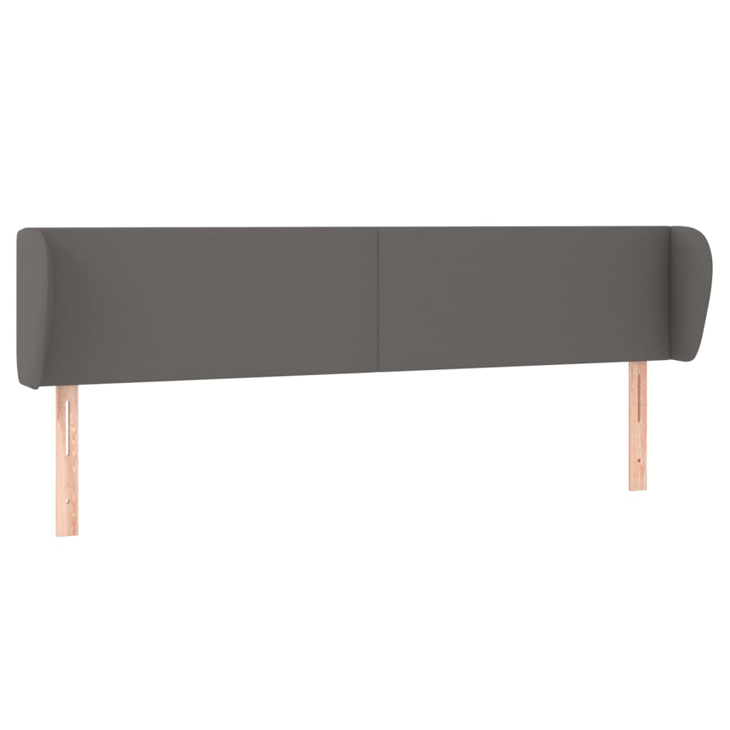 sengegavl med kanter 203x23x78/88 cm kunstlæder grå