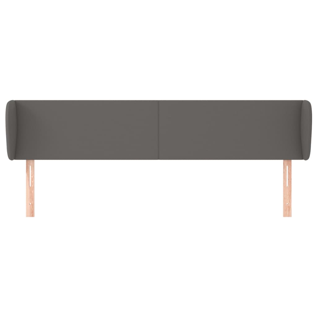 sengegavl med kanter 203x23x78/88 cm kunstlæder grå