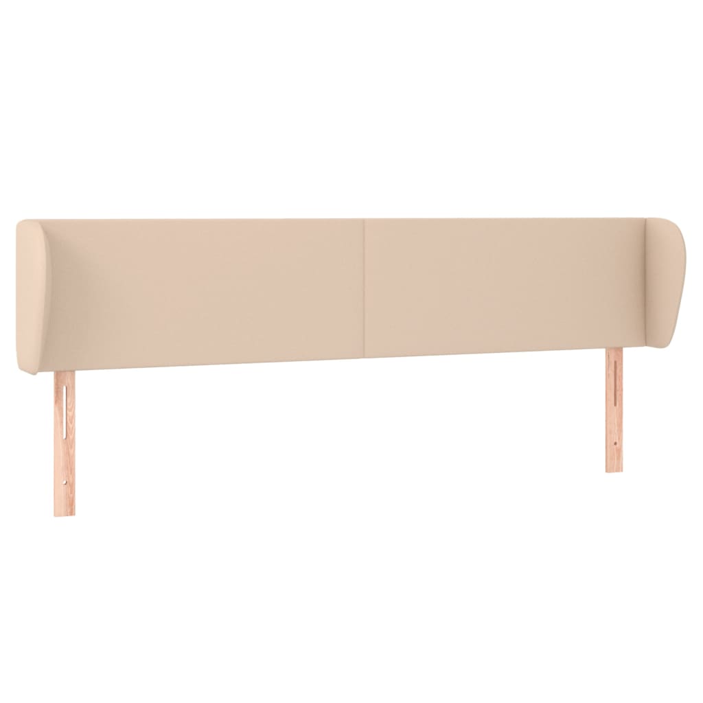 sengegavl med kanter 203x23x78/88 cm kunstlæder cappuccino