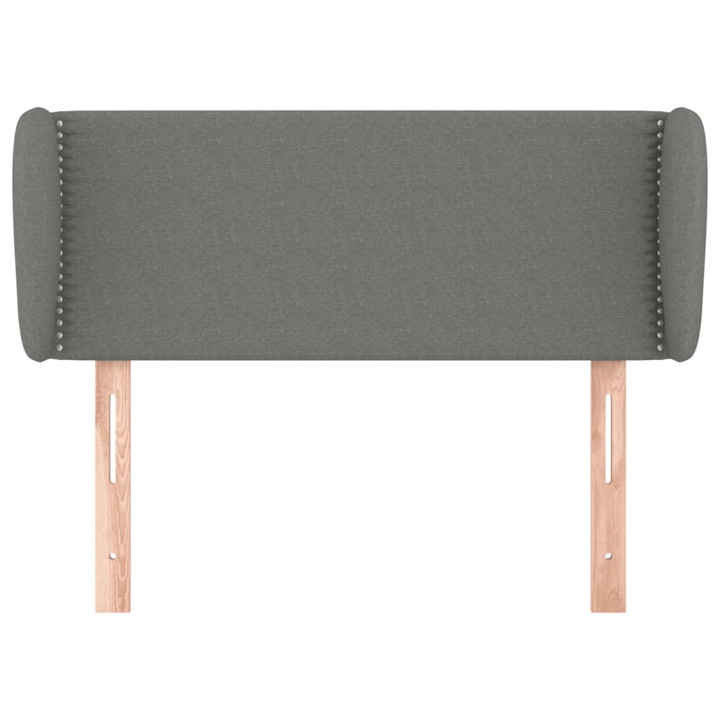 sengegavl med kanter 83x23x78/88 cm stof mørkegrå