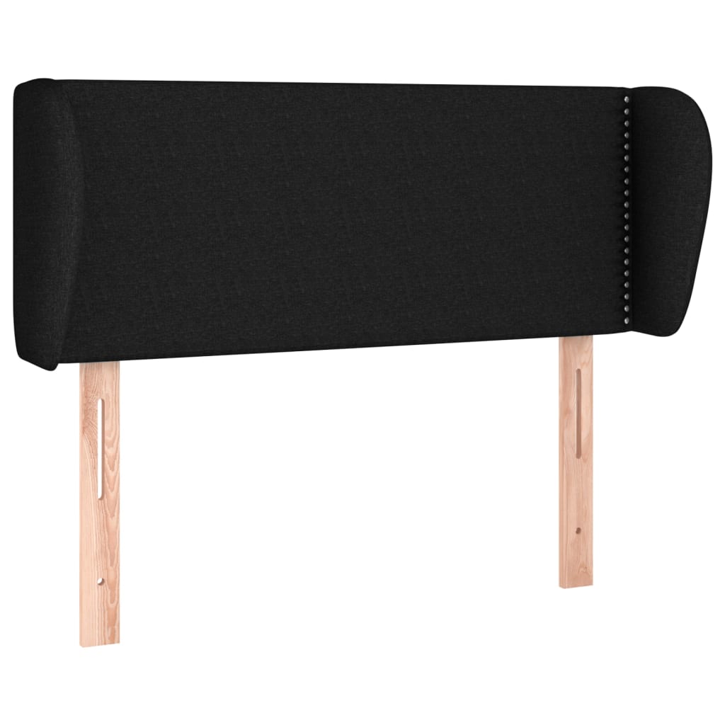 sengegavl med kanter 83x23x78/88 cm stof sort