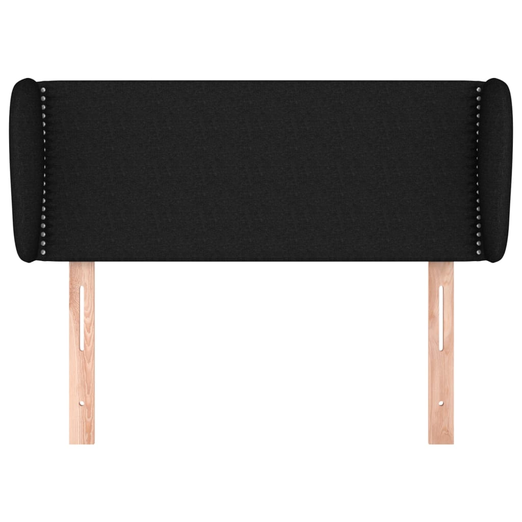sengegavl med kanter 83x23x78/88 cm stof sort