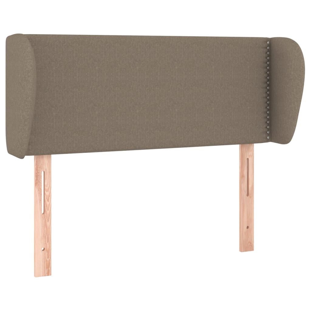 sengegavl med kanter 93x23x78/88 cm stof gråbrun