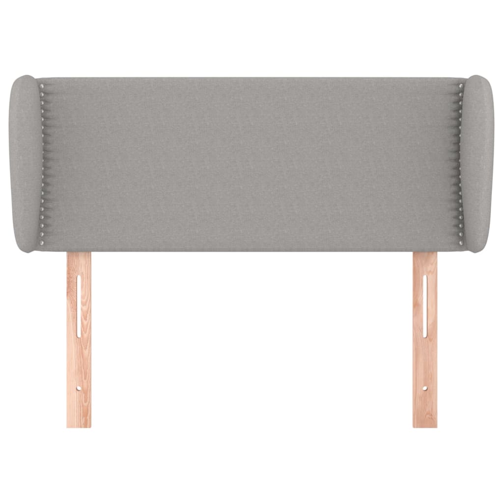 sengegavl med kanter 103x23x78/88cm stof lysegrå