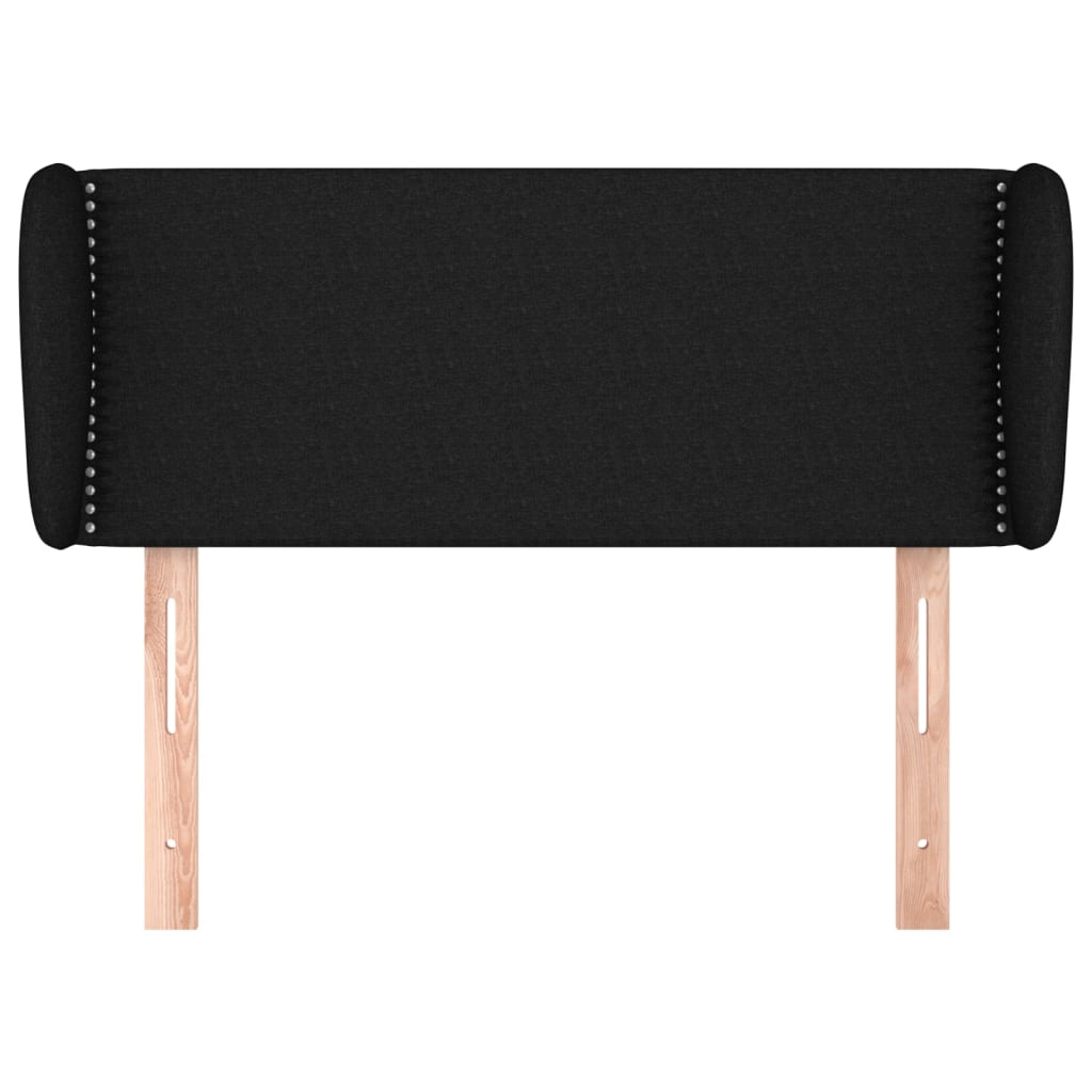 sengegavl med kanter 103x23x78/88 cm stof sort