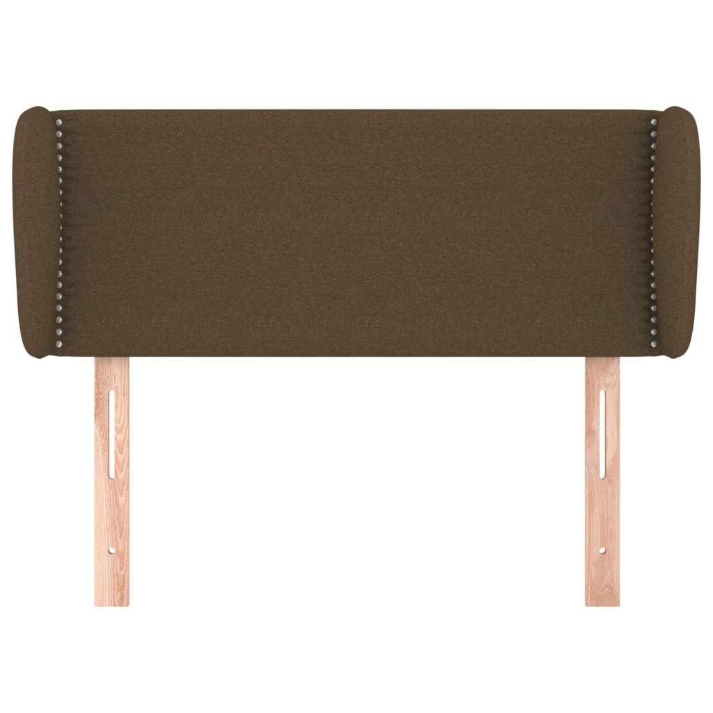 sengegavl med kanter 103x23x78/88 cm stof mørkebrun